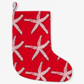 Starfish Pattern Beach Red White Christmas 2020 Kleiner Weihnachtsstrumpf (Vorderseite)