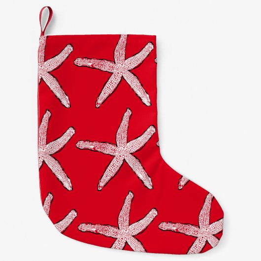 Starfish Pattern Beach Red White Christmas 2020 Kleiner Weihnachtsstrumpf (Vorderseite)