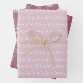 Starfish Pattern Grau Beige Jeder Anlass Geschenkpapier Set (Beispiel)