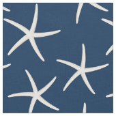 Starfish Pattern Navy Blue Beach Theme Nautic Stoff (Nahaufnahme)
