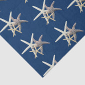 Starfish Pattern Navy Blue Seidenpapier (Detail)
