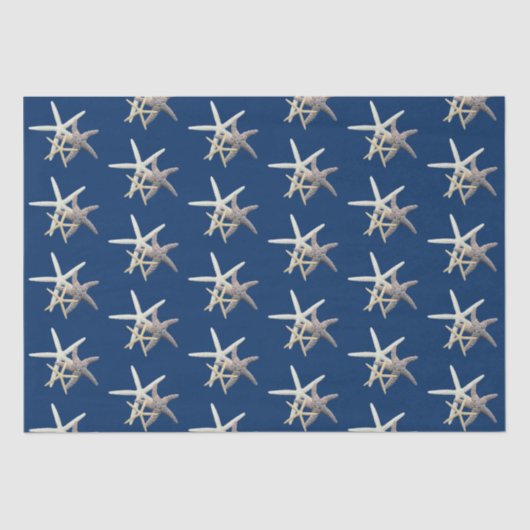 Starfish Pattern Navy Blue Seidenpapier (Vorderseite)