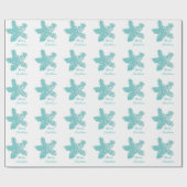 Starfish Patterns Aquamarines Aqua Art Frohe Weihn Geschenkpapier (Flach)