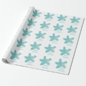 Starfish Patterns Aquamarines Aqua Art Frohe Weihn Geschenkpapier (Ungerollt)