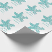 Starfish Patterns Aquamarines Aqua Art Frohe Weihn Geschenkpapier (Ecke)