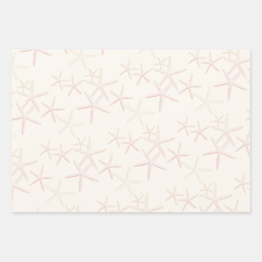 Starfish Patterns auf Ecru Geschenkpapier Set (Vorderseite 2)