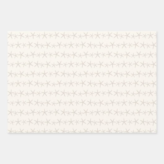 Starfish Patterns auf Ecru Geschenkpapier Set (Vorderseite)