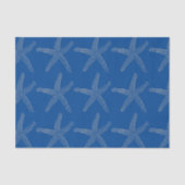 Starfish Patterns Beach Coastal Navy Custom Seidenpapier (Vorderseite)