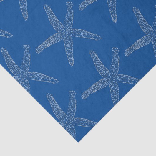Starfish Patterns Beach Coastal Navy Custom Seidenpapier (Ausschnitt)