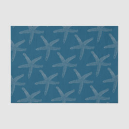 Starfish Patterns Beach Coastal Ocean Blue Custom Seidenpapier