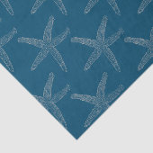 Starfish Patterns Beach Coastal Ocean Blue Custom Seidenpapier (Ausschnitt)