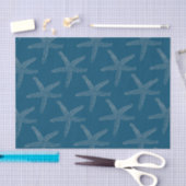Starfish Patterns Beach Coastal Ocean Blue Custom Seidenpapier (Handwerk)