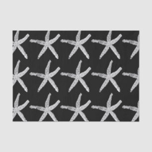 Starfish Patterns Beach Weihnachten Schwarz-weiß C Seidenpapier