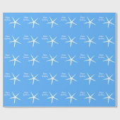 Starfish Patterns Happy Birthday Nautical Blue Geschenkpapier (Flach)