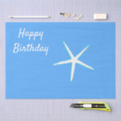 Starfish Patterns Happy Birthday Nautical Blue Seidenpapier (Handwerk)