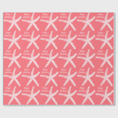 Starfish Patterns Lachs Pink Beach Happy Birthday Geschenkpapier (Flach)