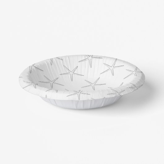 Starfish Patterns Nautical Beach Schwarz-weiß Nied Pappteller (Gewinkelt)