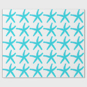 Starfish Patterns Pastel Aquamarin Blauer Weihnach Geschenkpapier (Flach)