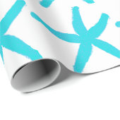 Starfish Patterns Pastel Aquamarin Blauer Weihnach Geschenkpapier (Rolleneckpunkt)