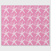 Starfish Patterns Pink Niedlich Girly Frohe Weihna Geschenkpapier (Flach)