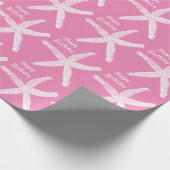 Starfish Patterns Pink Niedlich Girly Frohe Weihna Geschenkpapier (Ecke)