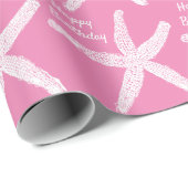 Starfish Patterns Pink Niedlich Girly Frohe Weihna Geschenkpapier (Rolleneckpunkt)