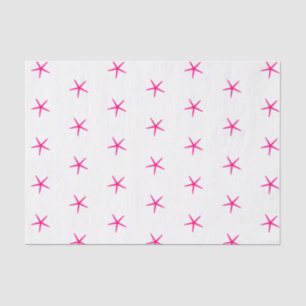 Starfish Patterns Pink White Beach Nautical 2022 Seidenpapier