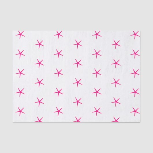 Starfish Patterns Pink White Beach Nautical 2022 Seidenpapier (Vorderseite)