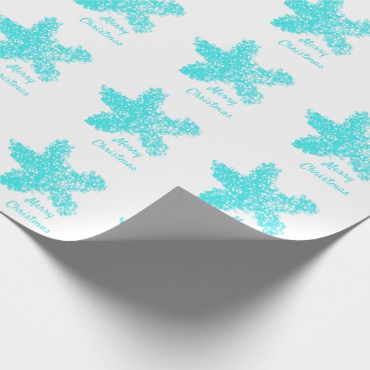 Starfish Patterns White Aquamarin Blue Frohe Weihn Geschenkpapier (Ecke)