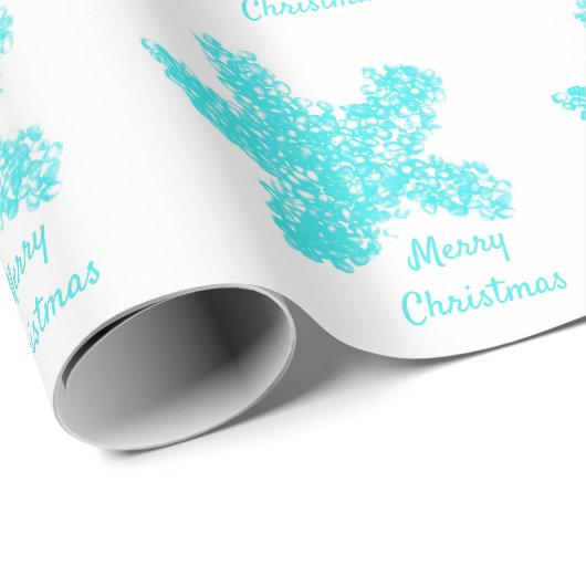 Starfish Patterns White Aquamarin Blue Frohe Weihn Geschenkpapier (Rolleneckpunkt)