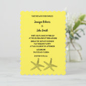 Starfish Patterns Yellow Black Colorful Wedding Einladung (Stehend Vorderseite)