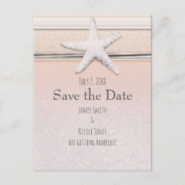 Starfish Peach & Cream Beach Hochzeit Save the Dat Ankündigungspostkarte
