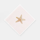 Starfish Pink Stripe Ocean Beach Party Serviette (Ecke)