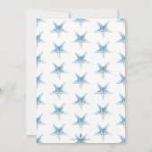 Starfish Post Beach Hochzeitsfest Party Einladung (Rückseite)