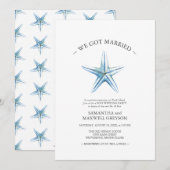 Starfish Post Beach Hochzeitsfest Party Einladung (Vorne/Hinten)