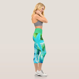 Starfish Print Yoga Pants Capri Leggings