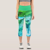 Starfish Print Yoga Pants Capri Leggings (Vorderseite)