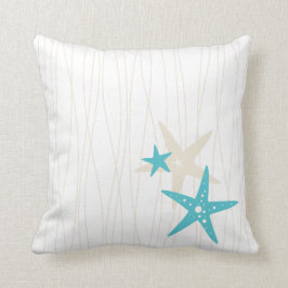 Starfish-quadratisches weißes Kissen