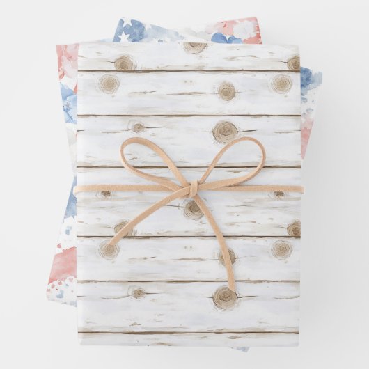 Starfish Red Blue July 4th Celebration Geschenkpapier Set (Beispiel)