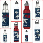 Starfish Red White and Blue USA Patriotic Nautic Edelstahlflasche