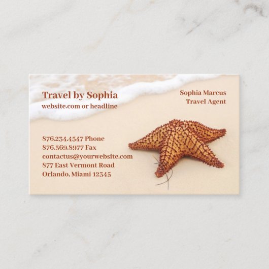 Starfish Reiseagentur Business Card Visitenkarte (Vorderseite)