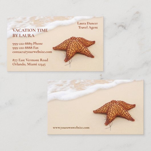 Starfish Reiseagentur Business Card Visitenkarte (Vorne/Hinten)