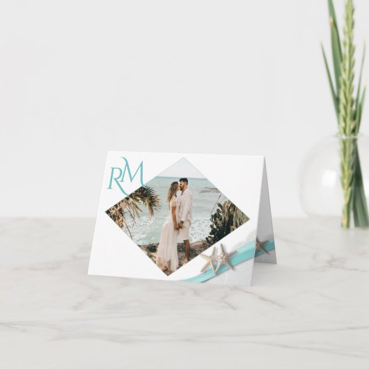 Starfish Ribbon Diamond mit Foto Dankeskarte (Vorderseite)