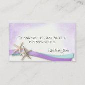 Starfish Ribbon Orchid und Türkis Platzkarte (Rückseite)