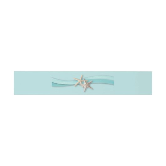 Starfish Ribbon und Türkis Einladungsbanderole (Flach)