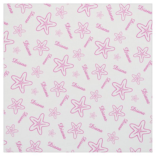 Starfish, rosa, weiße, kundenspezifische Stoffe (Muster)