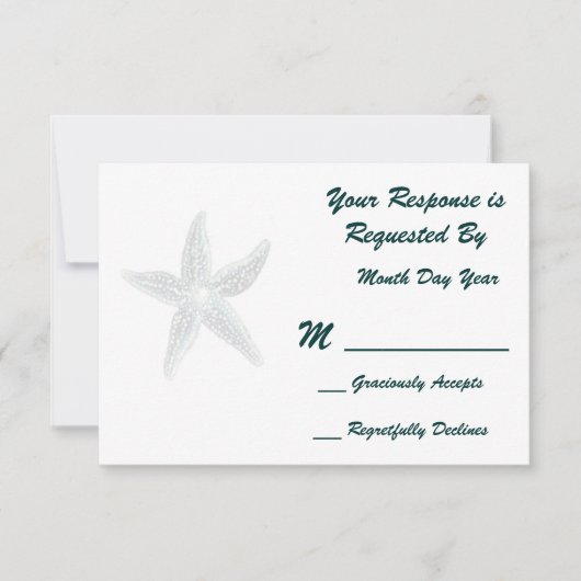 Starfish RSVP-Karte RSVP Karte (Vorderseite)