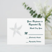 Starfish RSVP-Karte RSVP Karte (Stehend Vorderseite)