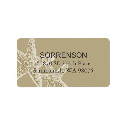 Starfish Rücksendeadresse Adressaufkleber (Vorne)