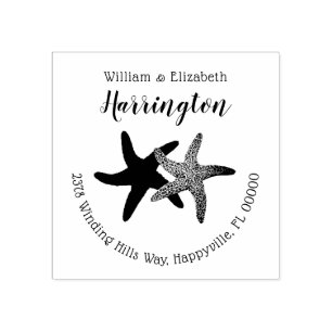 Starfish Rücksendeadresse Tinte Briefmarke Gummistempel